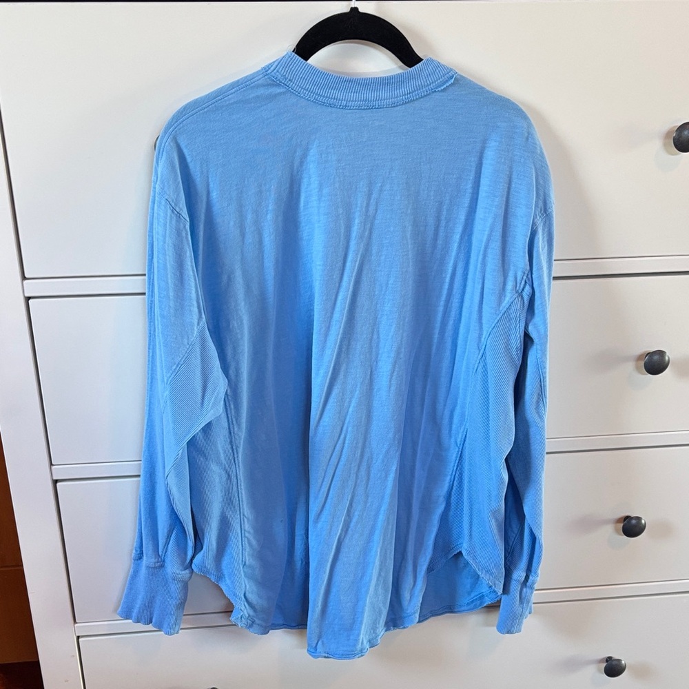 Aerie Light Blue Oversized Ribbed Neck Tee - Picture 3 of 6